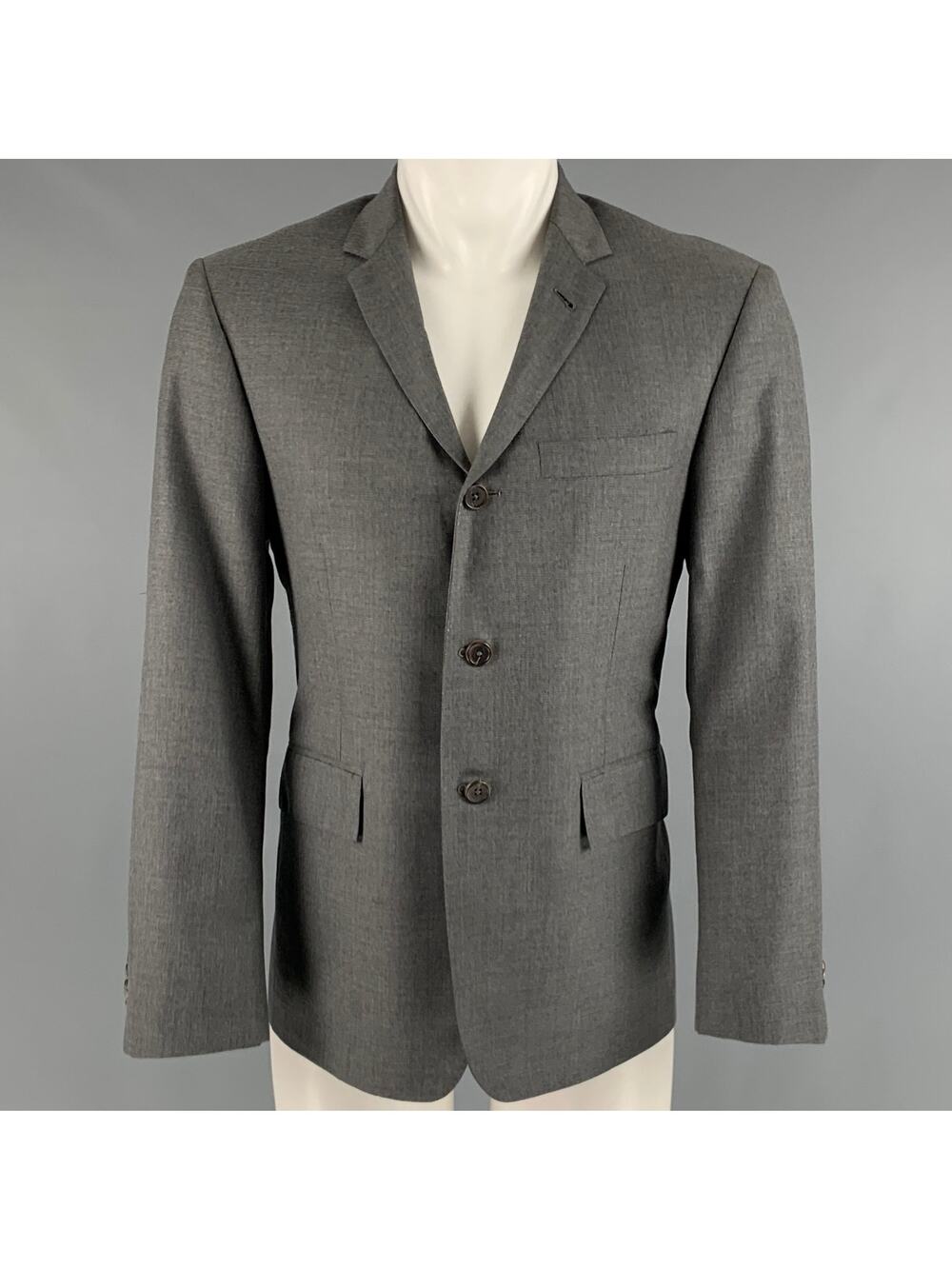 THOM BROWNE Size 40 Grey Tweed 3 button Sport Coat
